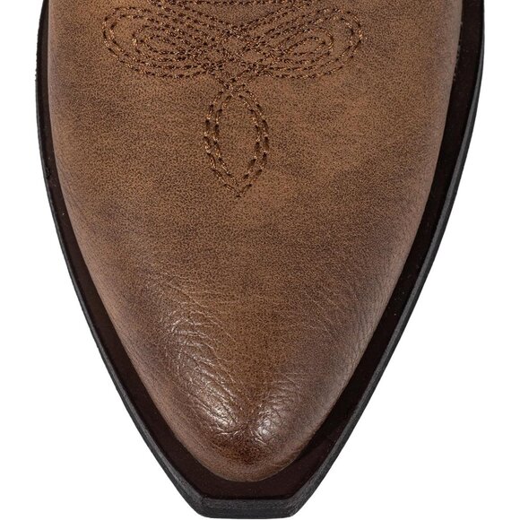 SheSole Western Boots Women Brown Faux Leather Square Toe Wide Mid Calf - Picture 3 of 9